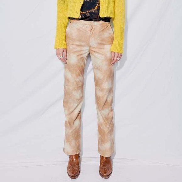 Open yy (Theopen Product) leather tie dye pants beige size 1 - Picture 5 of 7